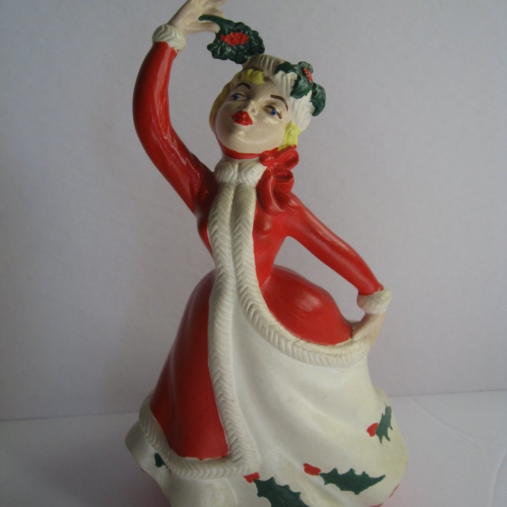 Atlantic Mold Christmas Caroler Ceramic Figurine Hand Painted Ceramic Vintage